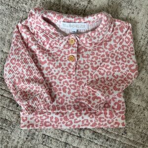 Pink Leopard Soft Knit Baby Sweater Top